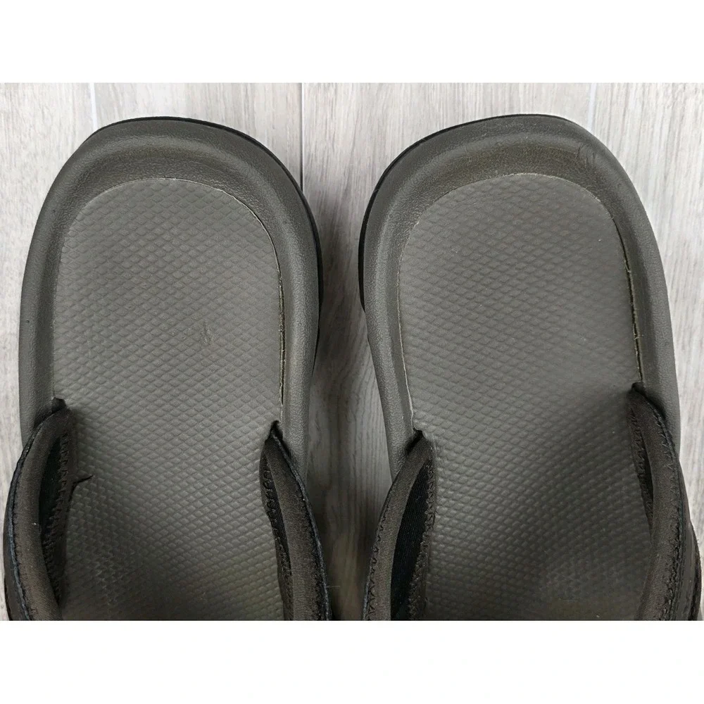 Teva Mens 10 Pajaro Taupe Suede Mesh Sport Flip Flops Thongs Sandals Beach Pool